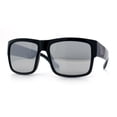 thumbnail image 4 of Mens Kush Graffiti Logo Thick Arm Rectangle Horn Rim Plastic Sunglasses Black Silver - Silver Mirror, 4 of 8