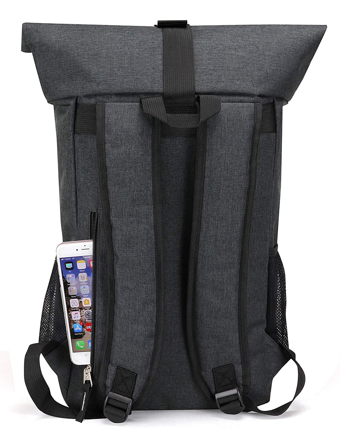 K-Cliffs Unisex College, High School Student Laptop Backpack, Charcoal, Polyester