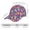 thumbnail image 3 of Yiaed colorful Skull flower daisy Print Cap Adjustable Size for Running Workouts and Outdoor Activities All Seasons, 3 of 5