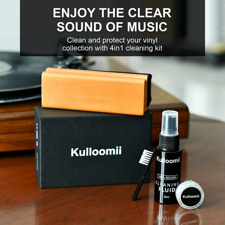 kulloomii Vinyl Record Cleaning Kit, Velvet Record Brush, Cleaning
