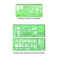 thumbnail image 3 of 6 Pcs Architect Multi Purpose Drawing Template Set House Plan Interior Design And Furniture Drafting Tool Ruler, 3 of 5