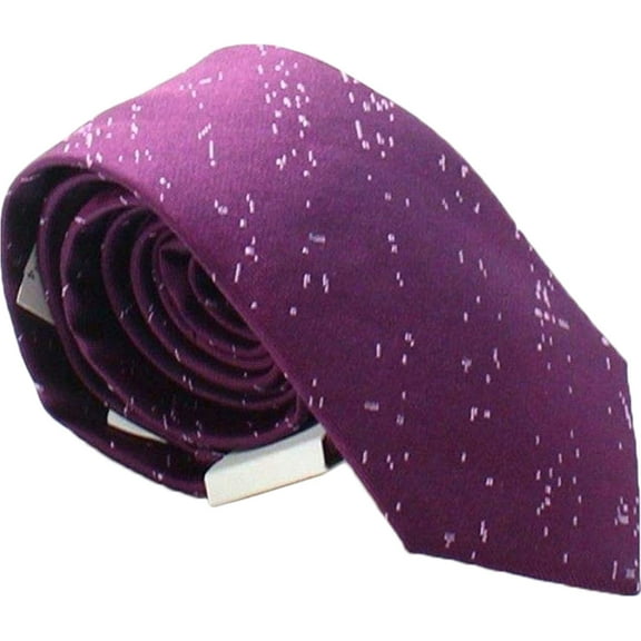 Calvin Klein Mens Splatter Self-tied Necktie, Purple, One Size