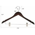 thumbnail image 3 of Quality Wooden Skirt Hangers with Clips 80-Pack Mahogany Pants Hangers with Adjustable Chrome Metal Clips, Swivel Hook, Coat, Jacket, Blouse Suit Hangers (Mahogany, 80), 3 of 9