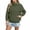 #01 Army Green, variant on Women's Hooded Zip-Up Windbreaker Jacket, Water Resistant Outerwear, Casual Long Sleeve Anorak Coat, with Adjustable Waist and Exterior Pocket for Vacation Outdoor Leisure, Light Blue 2XL