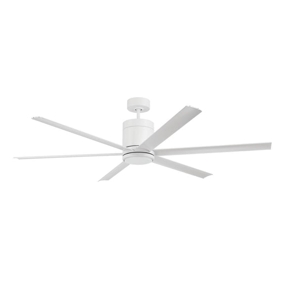 Tate 65 in. Outdoor White Finish Ceiling Fan w/ Integrated LED Light & Remote Control