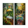 thumbnail image 2 of Designart "Romantic Picnic Amidst Italian Garden Splendor IV" France Wall Art Set Of 2 - Traditional Green Gallery Set For Office Decor, 2 of 6