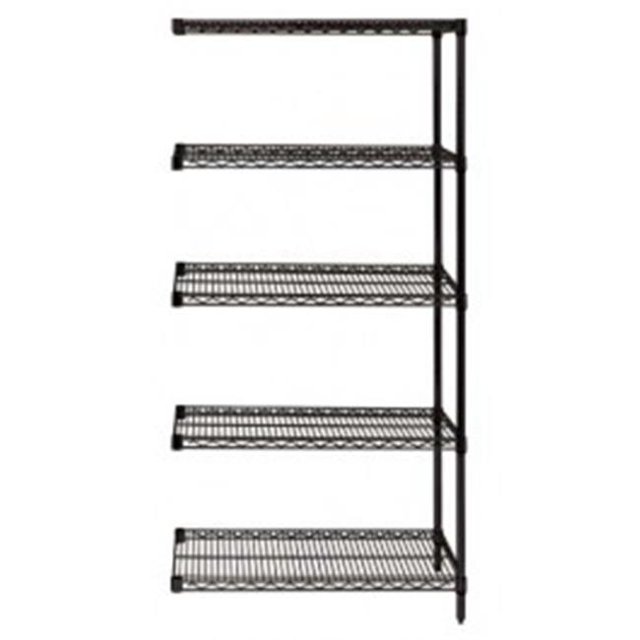 5-Shelf Black Wire Shelving Add-On Unit - 18 x 24 x 54 in.
