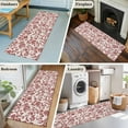 thumbnail image 6 of Farmhouse Red Large Area Rugs for Bedroom Living Room, Soft Non Slip Carpet Bedside Rug, Vintage Flower Leaf Botanical Plant Rectangular Floor Cover Kitchen Accent Rug 2'x6' for Dining Room/Office, 6 of 9