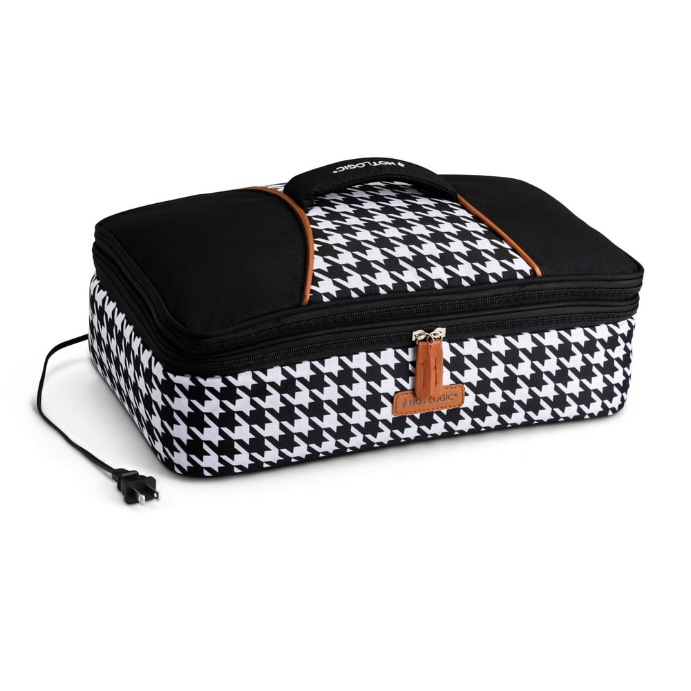 HOTLOGIC Food Warming Tote, Casserole Carrier Plus 120V, Houndstooth