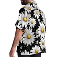 thumbnail image 3 of Daisy Men's Short Sleeve Poplin Shirt, Button Down Casual Summer Beach Printed Unisex Shirt, 3 of 6