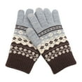 thumbnail image 2 of GZWYHT Gloves for Cold Weather,Winter Gloves Snowflake Printing Gloves, Creative And Fashionable Mobile Phone With Screen Knitted Gloves, Thick And Warm Winter Adult Fingerless Gloves,Work Gloves C, 2 of 4