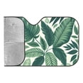 thumbnail image 4 of Awypu Summer Palm Leaf Tropical Hawaiian Watercolor Leaves Car Shades for Front Windows Sunshade for Car Windshield for Vehicle SUV Truck Protector 51.18*27.59 in, 4 of 7