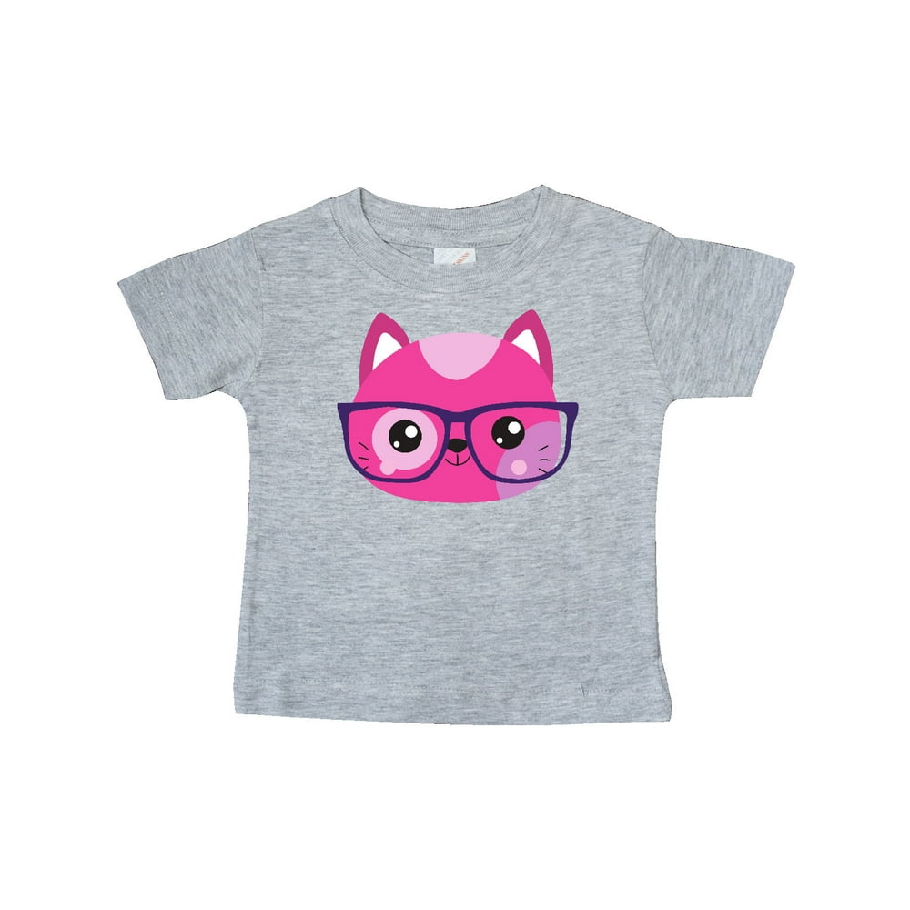 Inktastic Hipster Cat, Cat With Glasses, Pink Cat Infant T-Shirt Unisex ...
