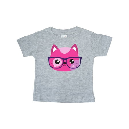

Inktastic Hipster Cat Cat With Glasses Pink Cat Gift Baby Boy or Baby Girl T-Shirt