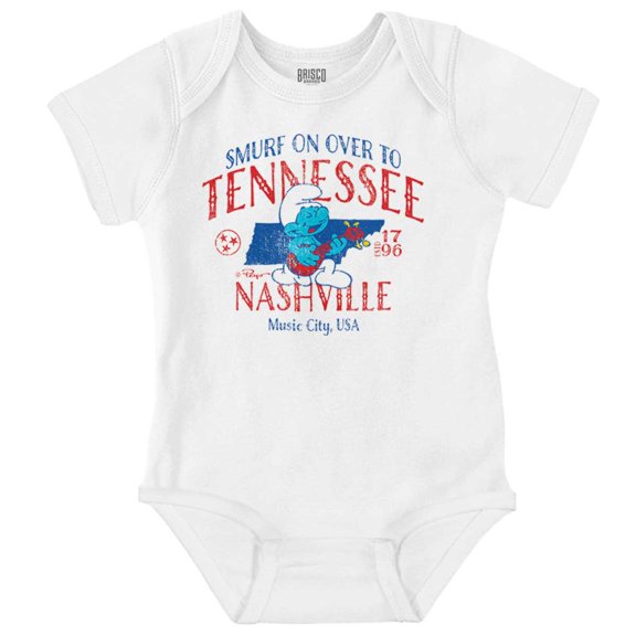 Smurfs Tennessee Nashville Cartoon Romper Boys or Girls Infant Baby Brisco Brands NB