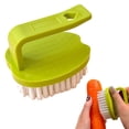 thumbnail image 2 of 1 Pc Vegetable Brush Fruit and Vegetable Cleaning Brush with Non Slip Comfortable Grip Vegetable Scrubber Brush Vegetable Cleaner Brush for Fruits,Potatoes,Carrots & More, 3.15"x2.76"x2.56", Green, 2 of 9