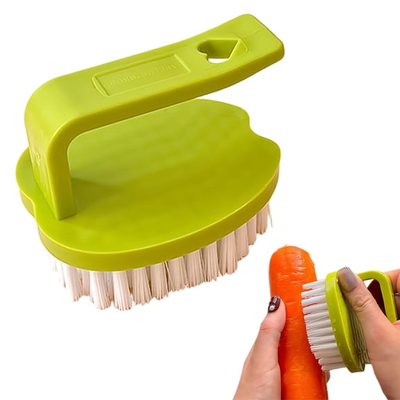 FXMLRLK 1 Pack Vegetable Scrubber Brush - Fruit and Vegetable Brush Scrubber for Food,Veggie Wash Brush with Stiff Bristles Vegetable Cleaner Brush for Fruits,Potatoes,Carrots & More (Green)