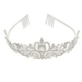 thumbnail image 2 of Wedding Princess Crown, Decorative Bridal Crown Comb Fixation Fine Workmanship Silver Attractive Sparkling  for, 2 of 8