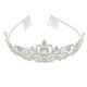 thumbnail image 2 of Corona de novia de aleación ABS plateada, hermosa corona de princesa decorativa brillante para boda para fiesta, 2 of 15