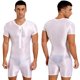thumbnail image 3 of Traje de baño para hombre, mono de manga corta con cremallera, traje de baño de una pieza, traje de baño elástico brillante con cuello redondo, traje de culturismo para natación, 3 of 5