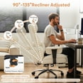 thumbnail image 6 of ZUNMOS Home Office High Back Reclining Desk Chair with Footrest, Big and Tall Adjustable Height PU Leather Executive Computer Task Chair with Leg Rest and Lumbar Support, Armrest, White, 6 of 8