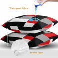 thumbnail image 4 of Throw Pillow Covers 18x18 Inch Set of 2, Red Black Grey Geometric Waterproof Outdoor Pillow Covers, Modern Abstract Art Luxury Decorative Cushion Pillowcases for Couch, Sofa, Bed, Garden, Patio, 4 of 9