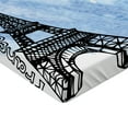 thumbnail image 2 of Ambesonne Eiffel Tower Fitted Sheet, Watercolor Paris, Full Size, Blue, 2 of 3