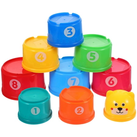 

1 Set of Stacking Cups For Rabbits Multi-color Rabbit Food Holder Pet Bunny Stacking Cup Toy for Food Hiding