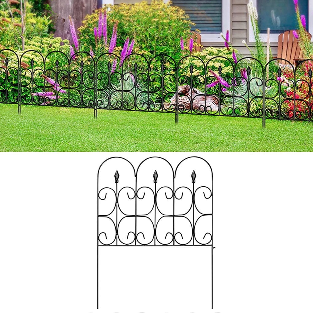 Details about   Garden Fence Border Iron Animal Barrier Black Metal Folding Wire Patio Fencing 