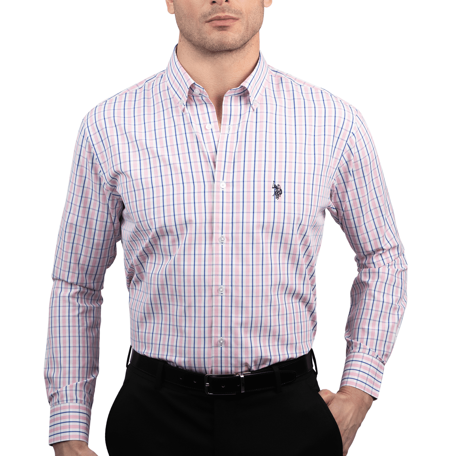 U.S. Polo Assn. Mens Dress Shirt Regular Fit Long Sleeve Button Down