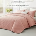 thumbnail image 6 of Exclusivo Mezcla Queen Quilt Bedding Set, Lightweight Soft Pink Queen Bedspreads Coverlets with Geometric Stitched Pattern, 6 of 8