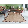 thumbnail image 2 of Chouhan Rugs Natural Jute Brown Scalloped Rug Bohemian Rug Decor Rug Handwoven Rug Custom Rug Decorative Rug, 2 of 6
