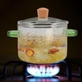 thumbnail image 2 of IDEANATEGRATE 1Pack Transparent Stew Pot With Wood Lid For Kitchen Cooking 6.7x5.9x5.9in, 2 of 8