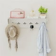 thumbnail image 2 of Wall Mount Coat Rack with Shelf - 31.5"x5.5"x8", 6 Hooks & 110LBS Capacity (White), 2 of 10