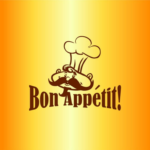 Wall Decal Bon Appetite – Sign – Kitchen Cook Chef Gourmet Bon Viveur Fancy Food Wine Holiday Gift Decorating Ideas Sticker - Size: 45 Inches X 45 Inches