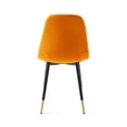 thumbnail image 2 of Velvet Dining Chairs, Modern Dining Chair with Golden Metal Legs, Multiple Color Upholstered Dining Chairs, Accent Desk Chair for Dining Room, Kitchen, Vanity, Living Room(Orange,Set of 2), 2 of 5