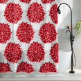 thumbnail image 2 of Red Hydrangea Flowers Fabric Shower Curtain Grey Floral Modern Washable Shower Curtains for Bathroom, Waterproof Bath Curtain with Hooks Home Decor 72x72in, 2 of 8