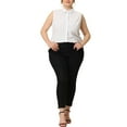 thumbnail image 2 of GRACE & GRANDEUR Chemises Sans Manches de Travail d'Été pour Femmes Grande Taille Blanches 1X, 2 of 5