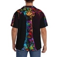 thumbnail image 3 of Wukai Neon Psychedelic Giraffe Men's Casual Short-Sleeve Button Down Shirt,Cuban Shirts for Men,Mens Short Sleeve Dress Shirts-4X-Large, 3 of 5