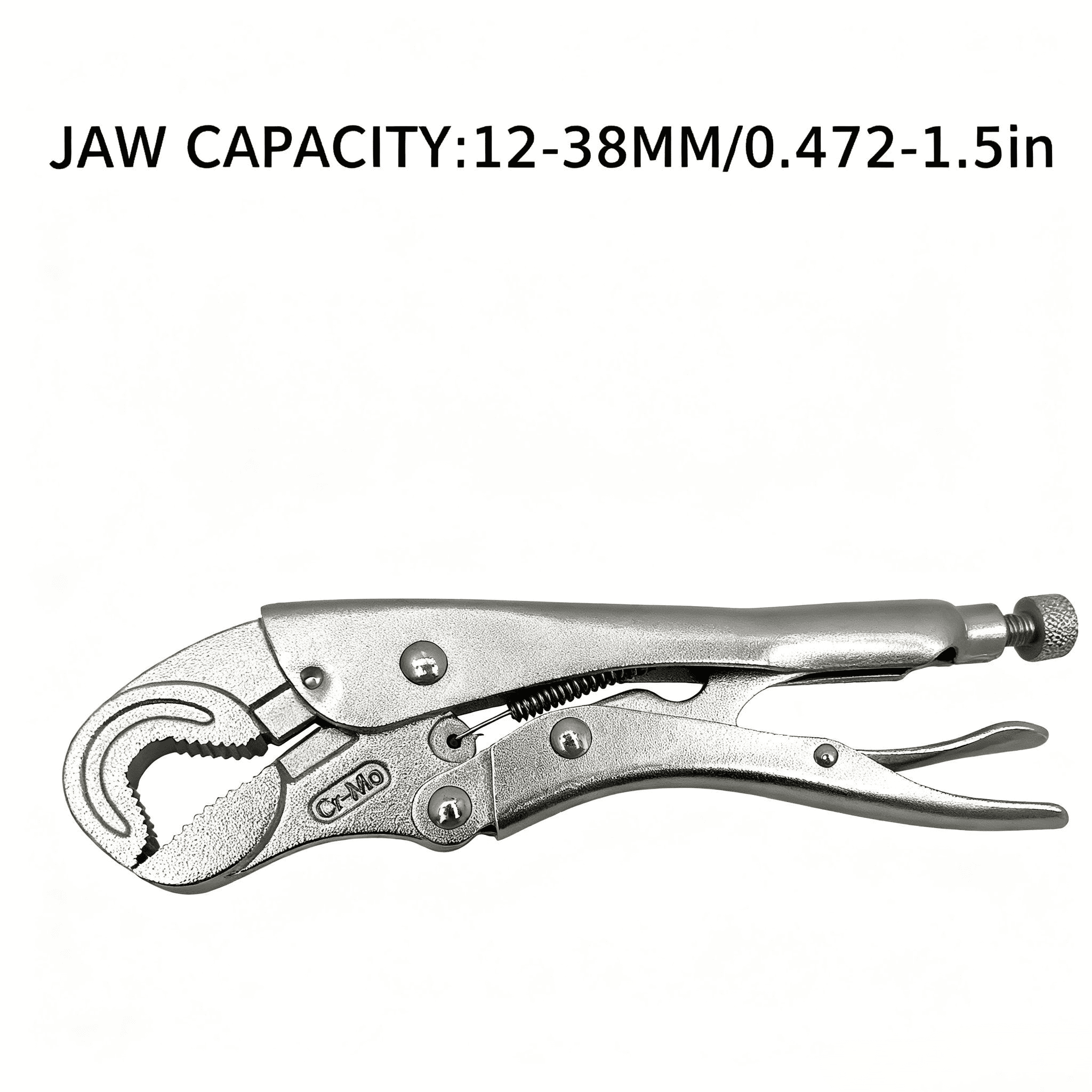 GOSWIFT 7.48 Inch Curved Jaw Locking Pliers with Wire Cutter, CR-MO Vise Grip Wrench, Adjustable Mole Grip Clamp Tool for Nuts, Bolts, and Plumbing Work