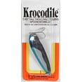 thumbnail image 2 of Luhr Jensen Krocodile 1oz Spoon Fishing Lure 3 5/16" Chrome/Neon Blue Side Stripe, 2 of 2
