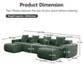 thumbnail image 2 of Newest 138" U-Shape Modular Velvet Sofa with 2 Movable Ottomans & French Piping, No Assembly Required,  Green, 2 of 10