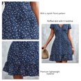 thumbnail image 4 of Vestido Corto, Cómodo Vestido Floral Transpirable Con Volantes Versátil Para Mujeres Para Interiores Para Exteriores ANGGREK Otros, 4 of 6