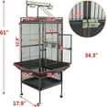 thumbnail image 5 of HomGarden 61-in 2in1 Large Bird Cage Play Top W/Rolling Stand for Parrot Bird Black Iron Frame, 5 of 11