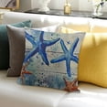 thumbnail image 3 of SHANXI Vintage Sea Pillow Covers Wood Grain Starfish Seahorse Hippocampus with Quotes Ocean Theme Cushion Cover Nautical &amp; Coastal Beach Home Decorations Pillowcases 22x22in, 3 of 5