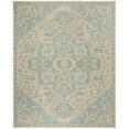 thumbnail image 4 of SAFAVIEH Beach House Jose Geometric Indoor/Outdoor Area Rug Aqua/Cream, 6'7" x 6'7" Round, 4 of 10