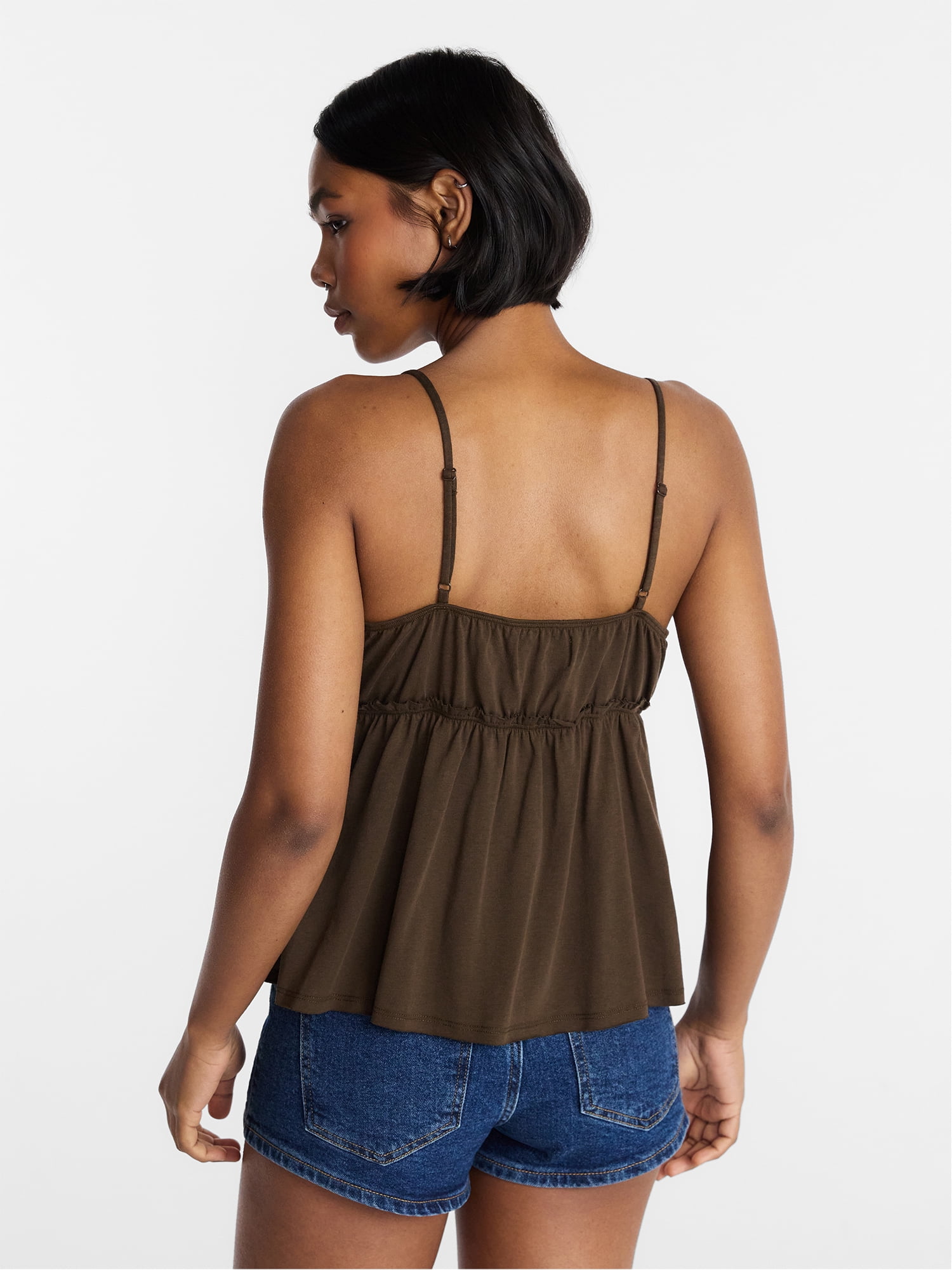 No Boundaries Shell Babydoll Cami, Women's XXS - XXL