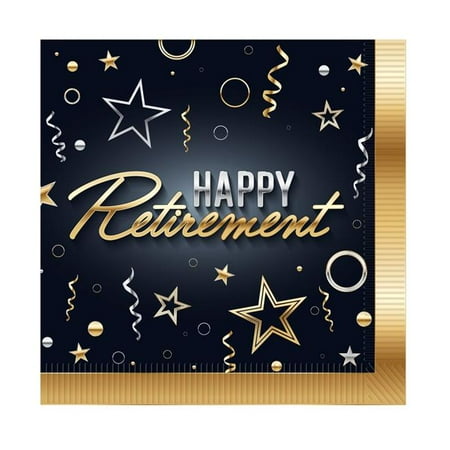 Beistle 56506 Happy Retirement Luncheon Napkins - Pack of 12
