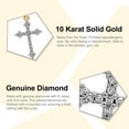 thumbnail image 2 of Charm America - 0.166 Carat (CTW) Round White Diamond Cross Pendant - 10 Karat Solid Gold - Dainty Cross Pendant, 2 of 4