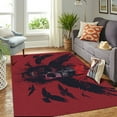 thumbnail image 4 of Vking Raven Skull Area Rug Rugs for Living Room Bedroom, Skull Rugs for Living Room Bedroom, Gothic Carpet, Washable Non Slip Soft Low Pile Indoor Area Rug & Room Decor, 4 of 7